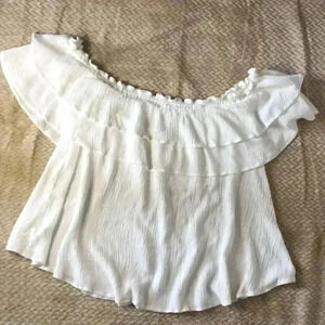 Noa Elle Women Boho Tiered Off Shoulder Top Size L Cottagecore
